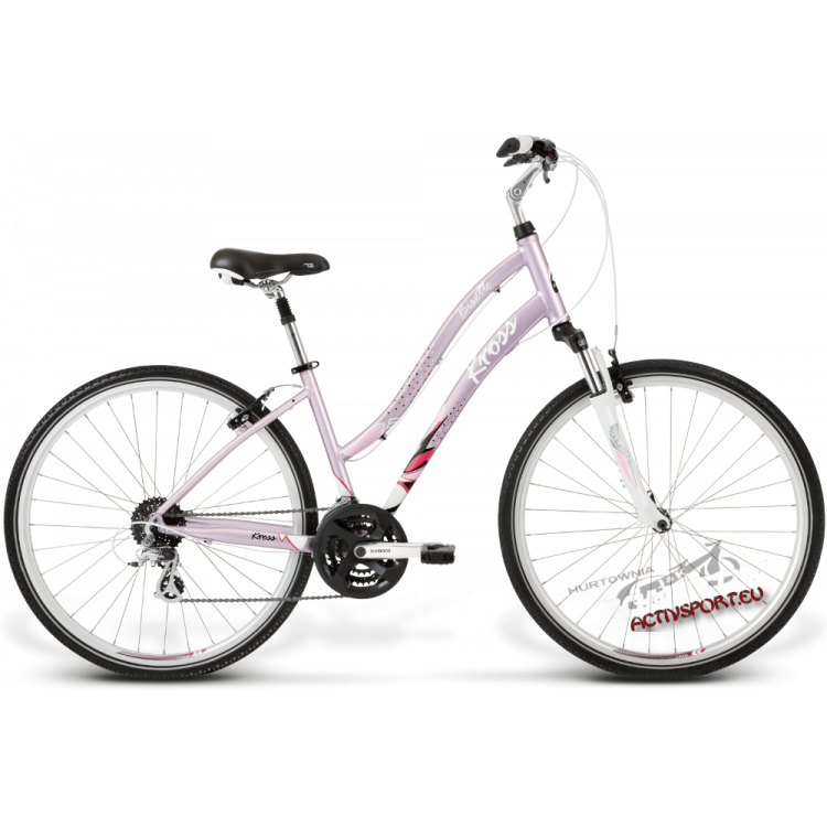 Mestský bicykel 28 Kross Bisette Hliníkový 14" Ružovo-biely